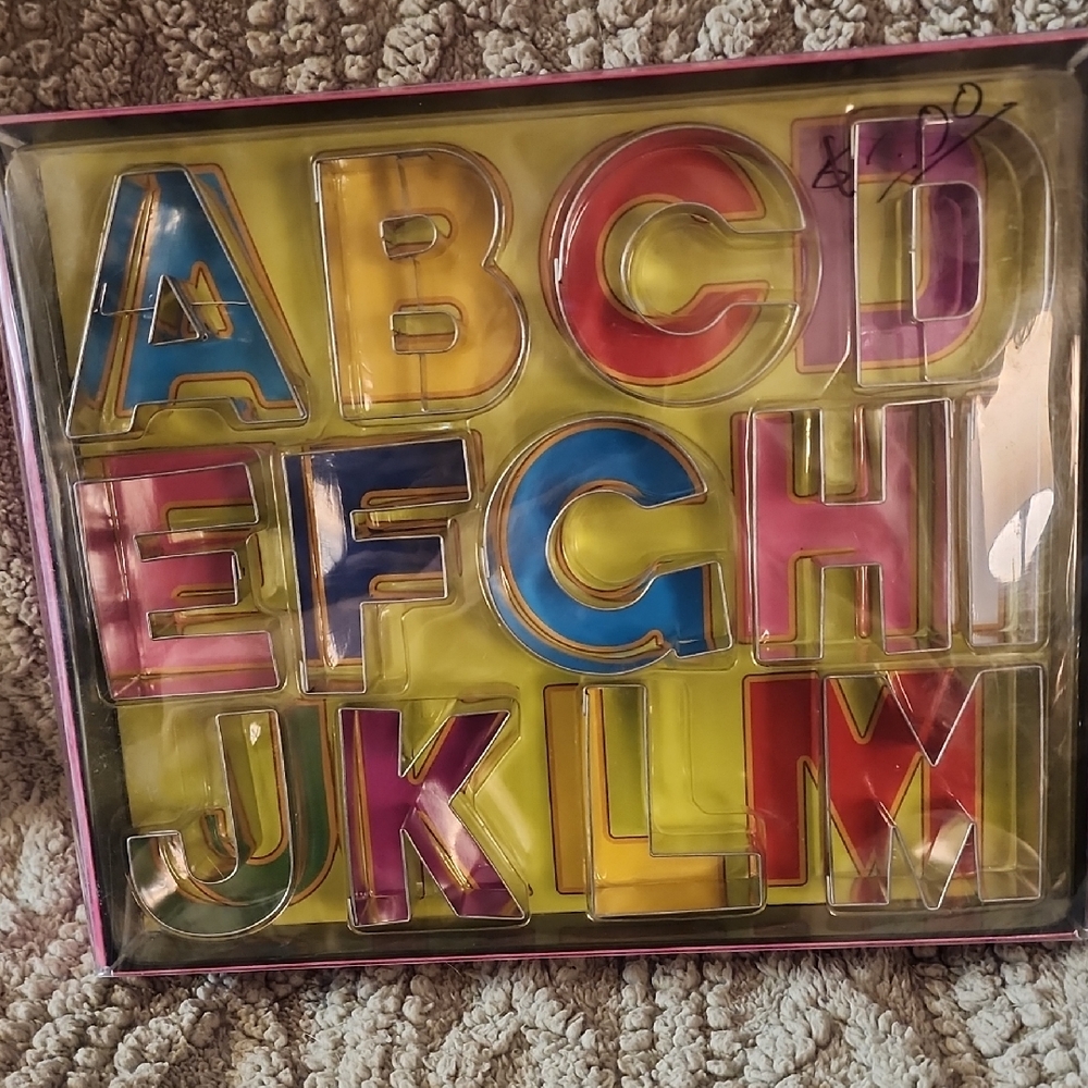 26pc Alphabet Cookie Cutter Set A–Z Metal Baking Letters Complete In Box